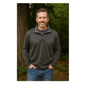 Buki Destination 1/4 Zip Pullover Mens Large Charcoal Gray Tech Travel BBM-651